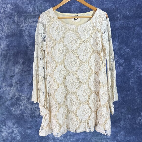 PPLA Ivory Lace Pixie Dress Sz M - Picture 1 of 3